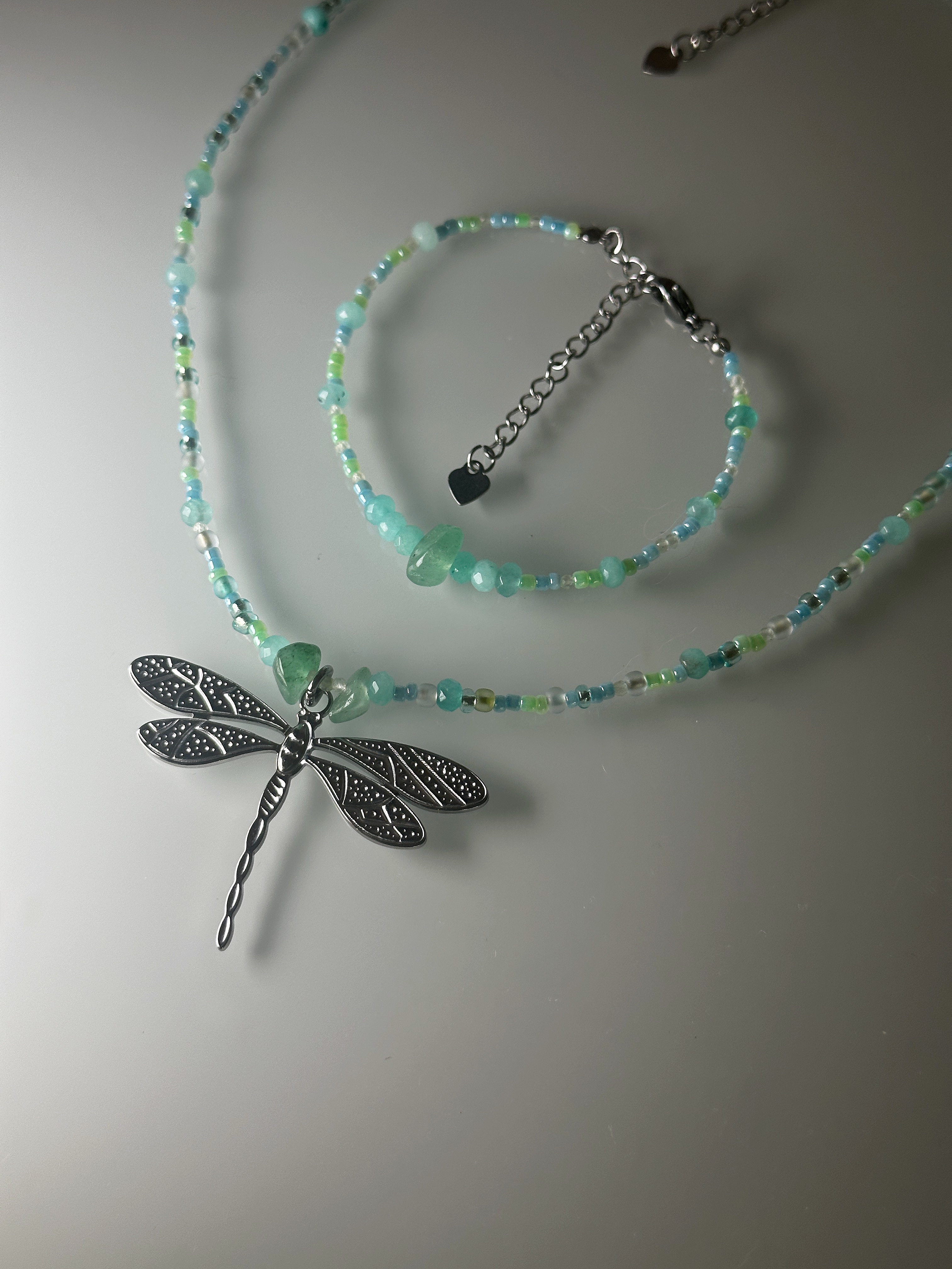 set dragonfly s akvamarínem